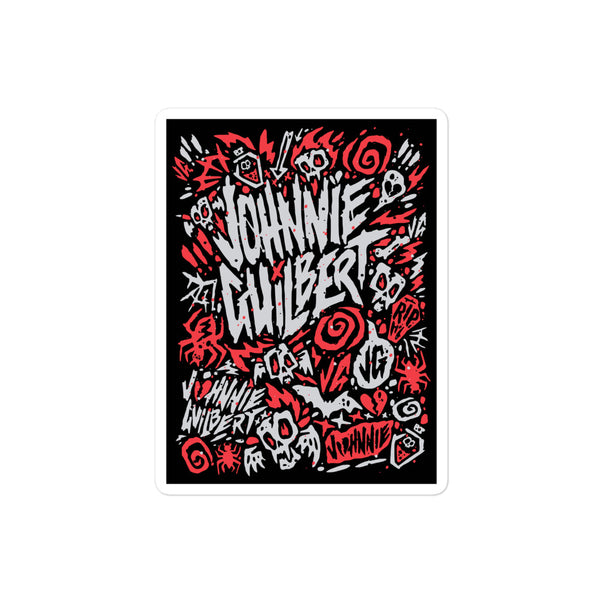Johnnie Guilbert Red Logo Bubble-Free Stickers